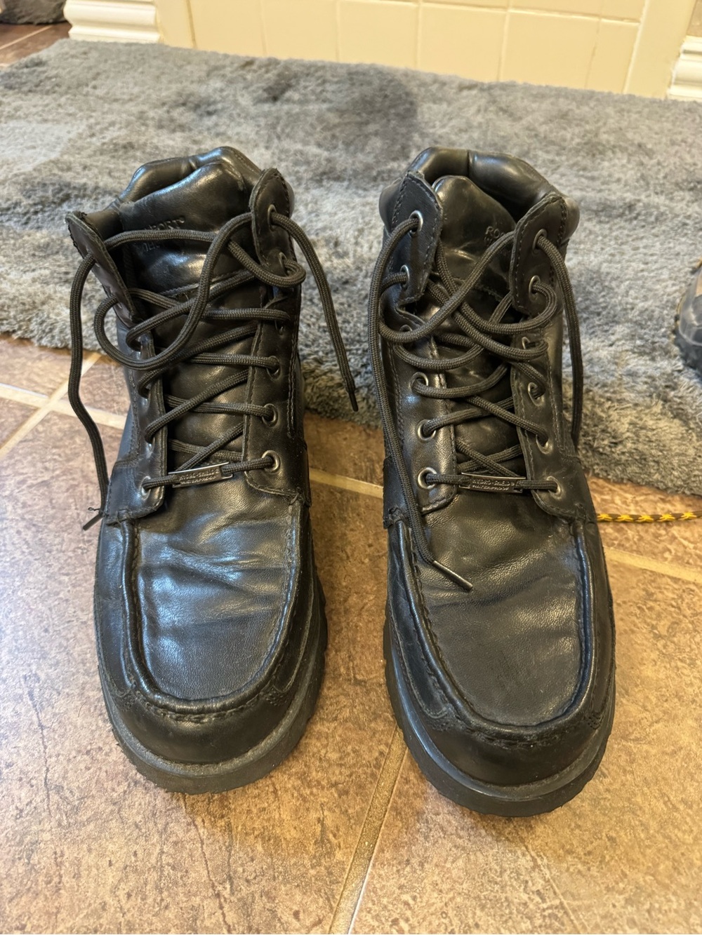 Rockport Black Leather Chukka Lace-Up Boots